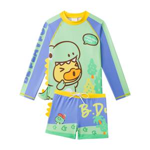 
B.Duck children's swimsuit split new long-sleeved sun protection medium-sized children's swimming trunk suit professional training equipment