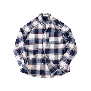 
MRA men's Japanese style contrasting blue and white striped long-sleeved shirt cozyfit relaxed style large plaid jacket trendy early spring