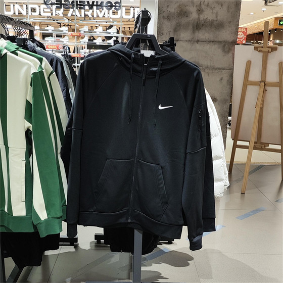 正品Nike耐克男子夹克训练加绒拉链防风秋冬连帽衫外套DQ4831-010