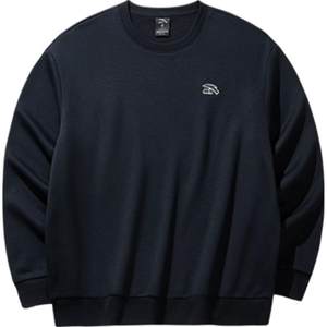 
Anta casual knitted sweatshirt for men and women, new winter new black round neck plus velvet long-sleeved couple sports top