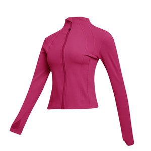 
Yoga wear for women, high-end stand-up collar, long-sleeved sports coat, running training fitness top, spring and autumn windproof running wear