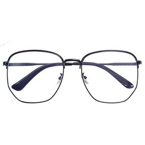 
Silver large frame 160mm glasses men can match myopia degree anti-blue light lens large face eye frame