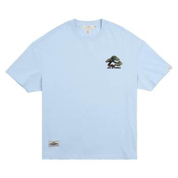 PANMAX trendy brand large size men's clothing heavy three-dimensional towel embroidered tree print round neck short-sleeved T-shirt top men's summer