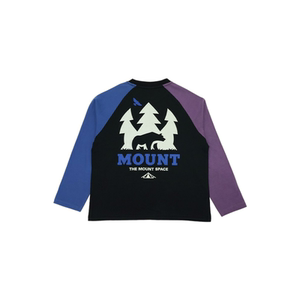 Mountain and Wild Project 26 Spring Children's Clothing Boys Pure Cotton Contrast Color Mountain Series Medium and Big Children's Tops Long Sleeve T-Shirts Sweat-Absorbent and Breathable 6