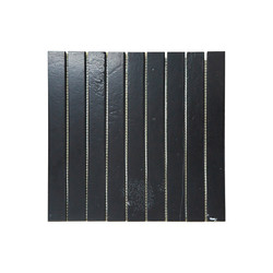Natural black strips of stone mosaic clad pillar tiles