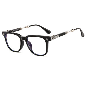 Yu Wenle's same glasses frame men's full -frame large -frame retro glasses shelf female close vision handicraft glasses personality anti -blue light
