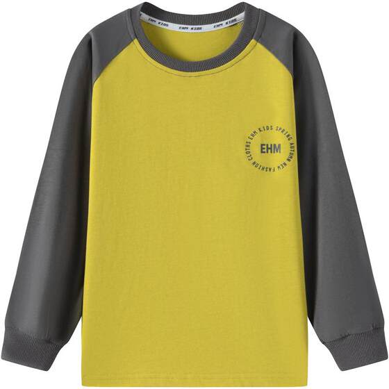 
Little Elephant Ham children's clothing boys' long-sleeved T-shirt pure cotton children's T-shirt 2026 spring new style splicing style Western style