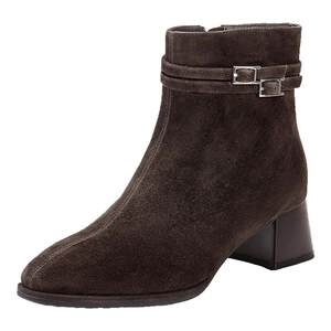 
Belle Gemini Star Suede Sheepskin Slim Super Soft Fashion Boots Women's Shoes Winter New High Heel Short Boots E5X1DDD5