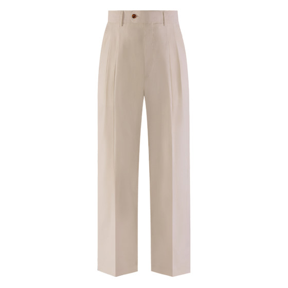 
[Machine washable and quick-drying] CULTUM casual high waist relaxing breathable suit wide-leg double pleated trousers same style for men and women