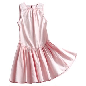 
Solid color back strap press-pleated sleeveless vest skirt round neck 2025 summer new A-line short skirt dress C418