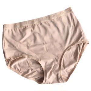 Cai Tian lifted the hip high waist, pure cotton female underwear flat feet solid color lace edge obese obese middle -aged elderly flat -angle bottom pants 216