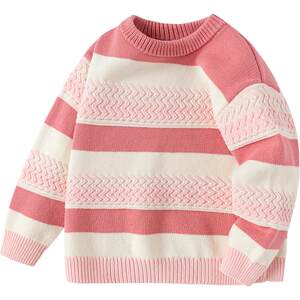 
Balabala boys and girls sweaters baby striped pullover knit sweater in autumn and winter new children's clothing children's thickened
