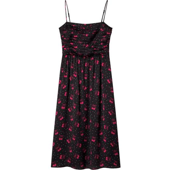
[Cherry Cocoa] SALT.P can beautify high waist slim sweet cherry floral suspender dress autumn