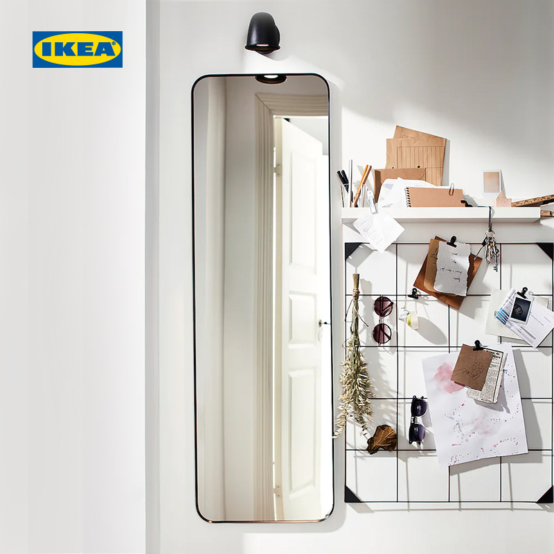 IKEA宜家LINDBYN林德比恩玻璃长方镜子多尺寸穿衣镜化妆镜北欧风