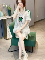 Белый кружевной спортивный костюм, комплект для отдыха, летние шорты, короткий рукав