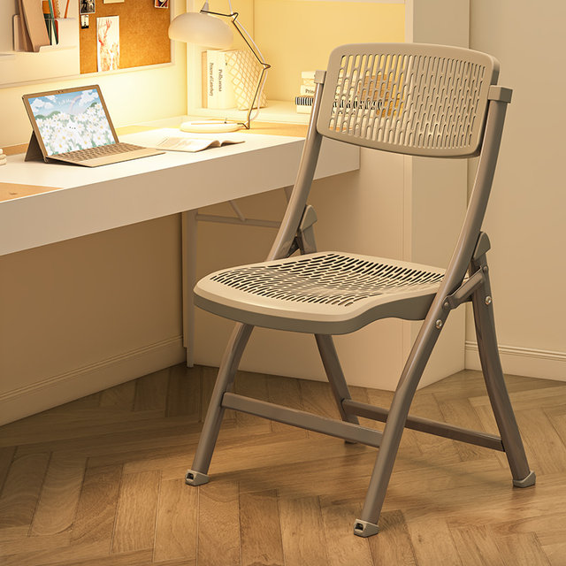 Folding chair simple thick plastic stool household computer office ...