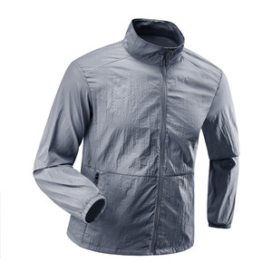 2026 New Men's Stand Collar Jacket Loose and Lightweight Sun Protection Clothing Jacket Summer Breathable Ice Silk Sun Protection Clothing for Men