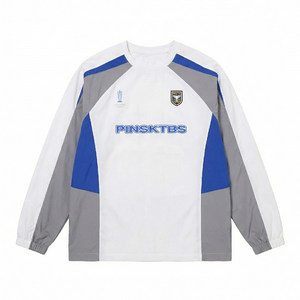 
PINSKTBS football uniform long-sleeved spring outdoor sports and leisure water-repellent loose color-blocked long-sleeved T-shirt for men