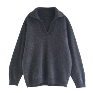 
Xu Dalian's customized m1u fluffy brushed all-Australian wool polo shirt winter lazy atmosphere sweater for women