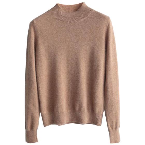 
Clearance Special 2025 Winter Cashmere Sweater Women's Cashmere Half-High Loose Sweater Versatile Wool Base Shirt Thickened