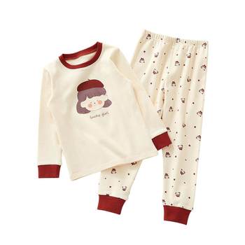 Pure cotton boys and girls pajamas, thin home clothes, spring and autumn