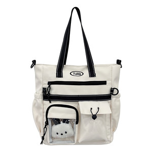 
Canvas Bag for Women Large Capacity Middle School Students Carrying Books and Tutoring Bags for Class 2025 New Tote Cloth Bag Crossbody Shoulder Bag