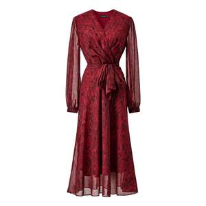 
Yanyu Red Floral Dress Women's 2026 Early Spring New Style Waist Belt Annual Party Beautiful Temperament Women's Long Dress