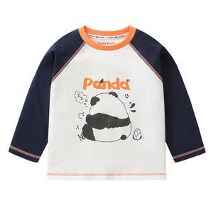 
Right European children's mountain contrast color long-sleeved T-shirt boys and babies spring and autumn round neck bottoming shirt 2026 new tops