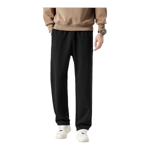 
Guirenniao Men's Sports Pants Men's Autumn and Winter Pure Cotton Plus Velvet Straight Pants Dad Style Casual Pants for Boys