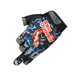 Ledi fishing gloves men's exposed three-finger anti-thorn waterproof anti-slip winter fishing plus velvet warm professional lure gloves