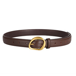 Women's niche belt genuine leather alloy pin buckle
