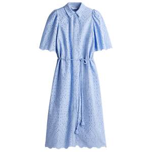 
HM women's dress summer fashion casual temperament commuting shirt style hollow embroidered dress 1265571