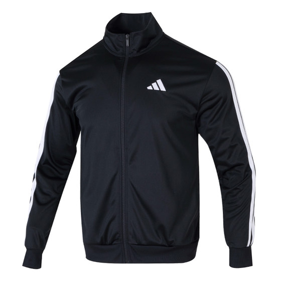 
Adidas Adidas Men's Casual Sportswear 2025 Summer New Jacket Black Stand Collar Knitted Jacket