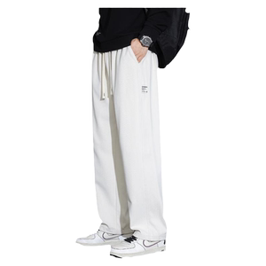 
Men's trousers, spring, autumn and winter velvet straight sweatpants, boys' loose, trendy high street, off-white sports casual trousers