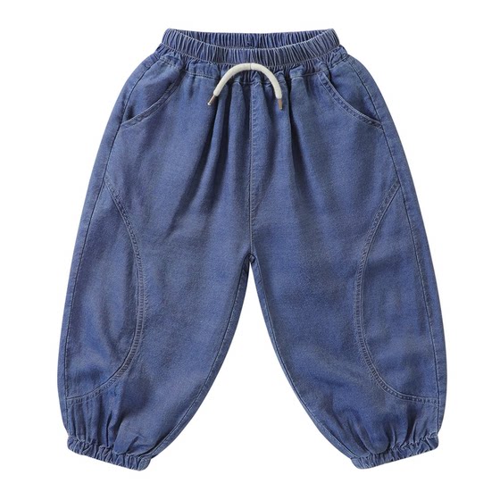 
Youou children's summer anti-mosquito pants for boys, thin tencel denim trousers 2026 new versatile baby pants