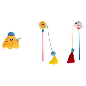 
Paisiwei dog and cat toys fun sports badminton amusing cat stick mint ball plush interactive toy for fun