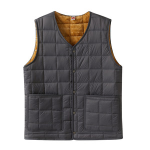 Winter down cotton vest men's warm vest wearing light -thin shoulder binetime young young people with casual leisure plus velvet thickening
