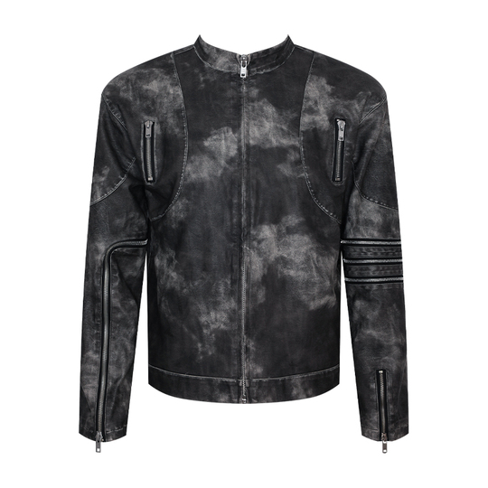 PU Leather Jacket Retro Futuristic Design