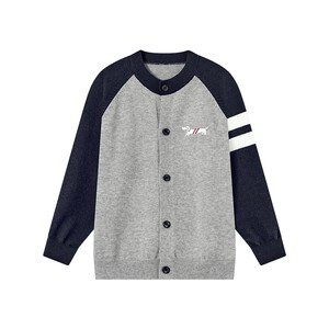 
Duojia Boys' Sweater 2026 Spring and Autumn New Children's Cardigan Medium and Large Children's Contrast Color Puppy Embroidered Sweater