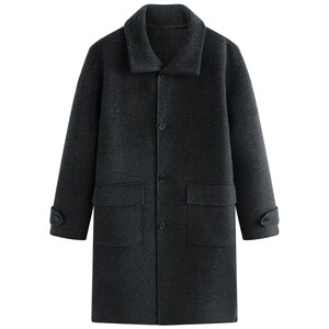 [Same style in shopping mall] PEACEBIRD Men's Casual Woolen Coat Material Splicing Men's Coat B1AAF4413@
