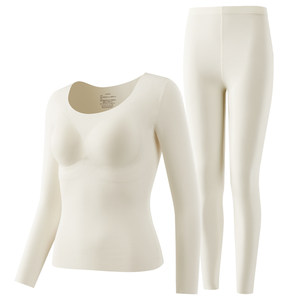 
Yalu thermal underwear with breast pads for women, autumn clothes and long trousers set for women, winter inner velvet Defa thermal bottoming shirt