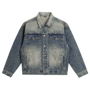 
Men's American workwear denim jacket men's spring and autumn large size loose 2025 new retro lapel jacket men's style