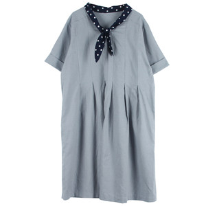 
Maternity dress summer new style fashionable loose large size A-line long skirt polka dot cotton and linen maternity skirt