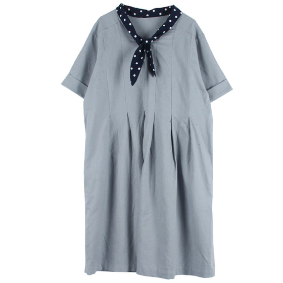 
Maternity dress summer new style fashionable loose large size A-line long skirt polka dot cotton and linen maternity skirt