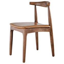 Nordic Japanese-style solid wood ox horn chair dining chair small apartment