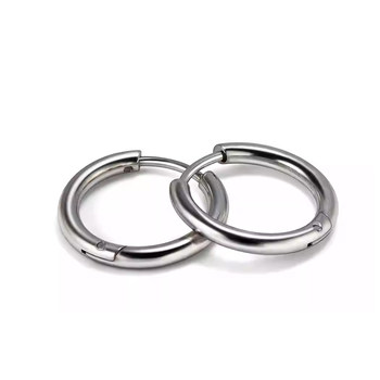 Minimalist circles do not need to remove titanium steel earrings silver glossy earrings women's ear buckles small earrings ear studs temperament ear bones