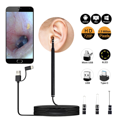 Видимый Earpick Medical Otoscope WaterProf Camera Warwax VI