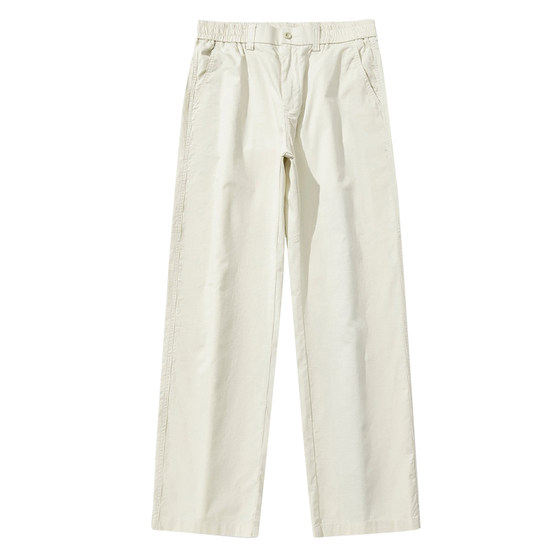 Japanese cotton and linen breathable straight-leg casual pants for men, versatile solid color, thin summer style, slim retro woodcutter pants trendy