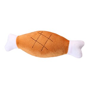 Double-bone chicken leg plush dog toy, sound-making toy, teeth-resistant pet toy for small and medium-sized dogs and cats