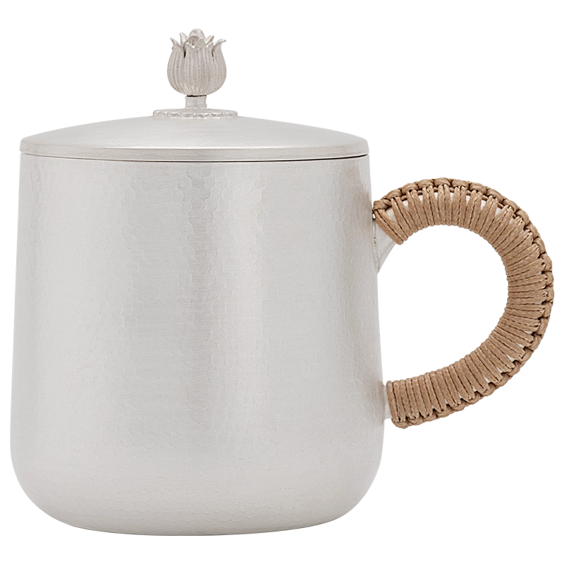 银器时代银茶杯纯银999水杯子大茶缸带盖纯银泡茶咖啡办公马克杯-Taobao 